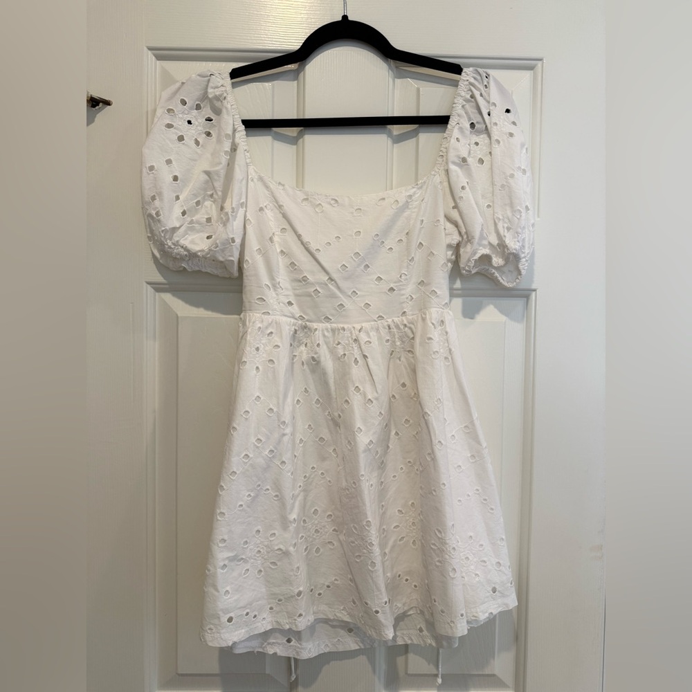Zara White Eyelet Dress